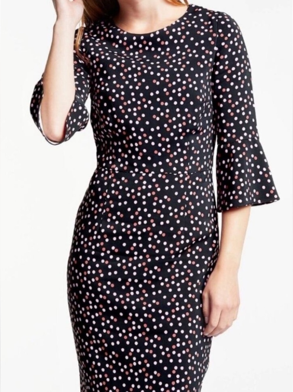 Boden Delia Polka Dot Bell Sleeve Dress Size 18 Long